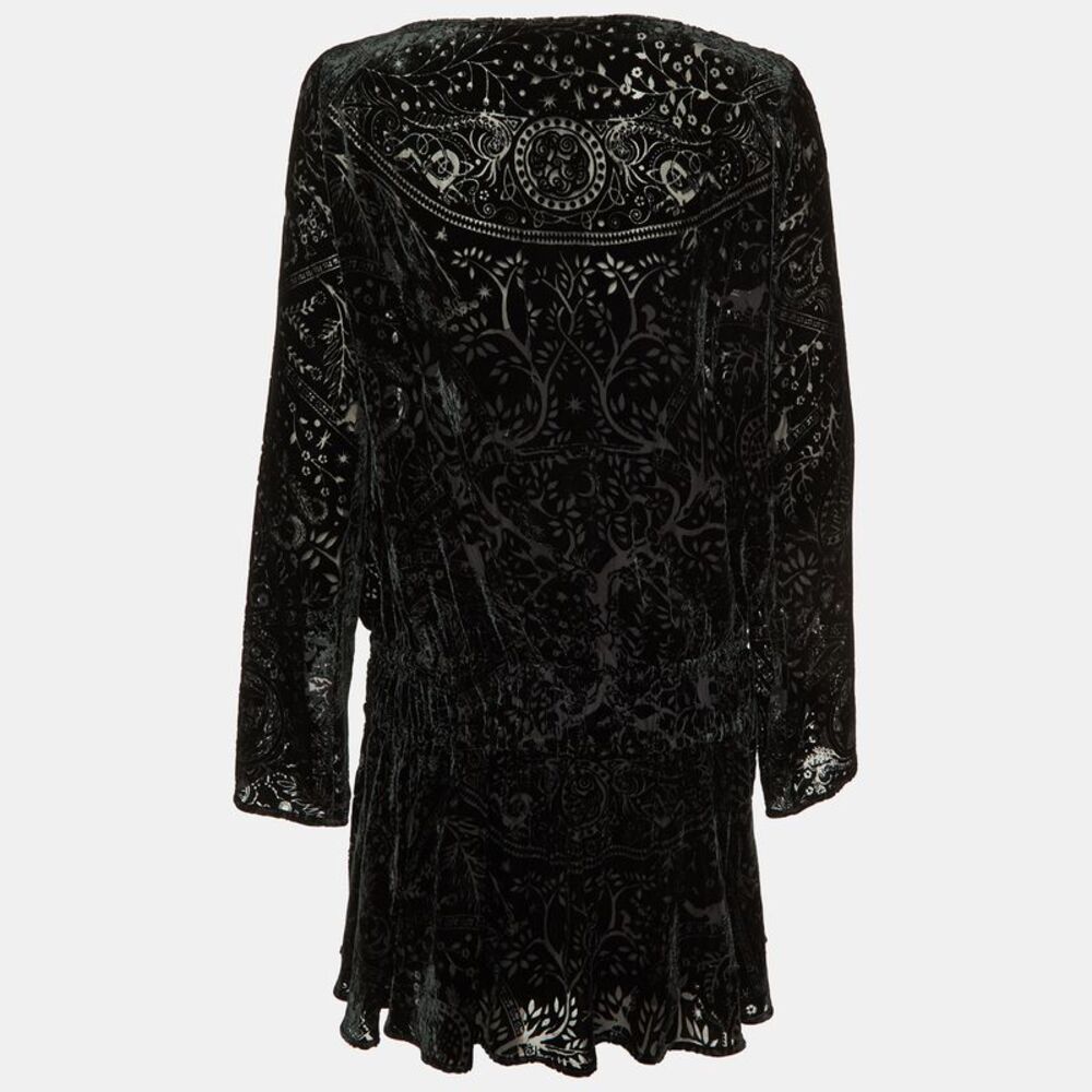 Roberto Cavalli Black Devore Elasticated Waist De… - image 2